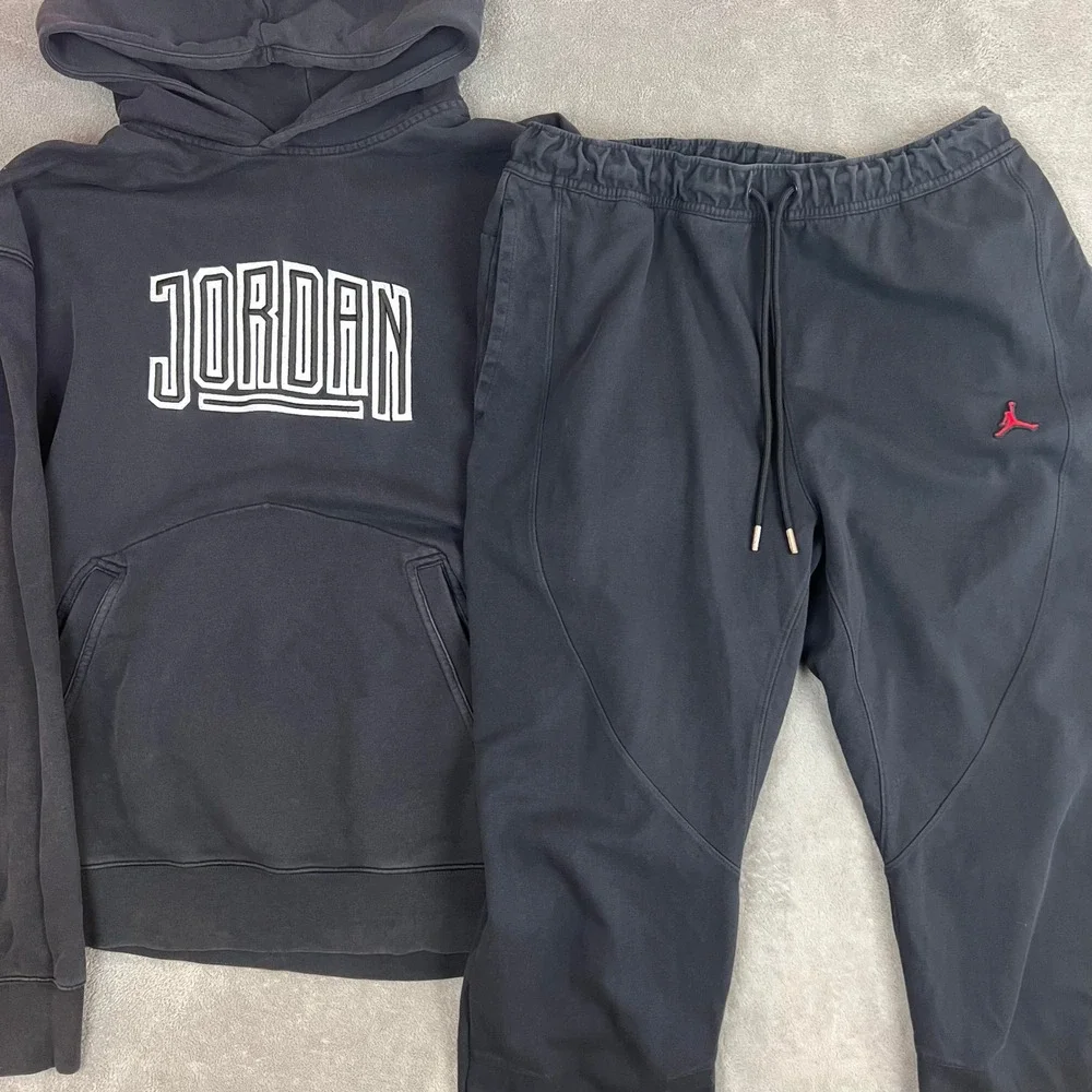 Nike Jordan Sweatsuit Mens XXL Black Graphic Spellout Casual Streetwear Jumpman